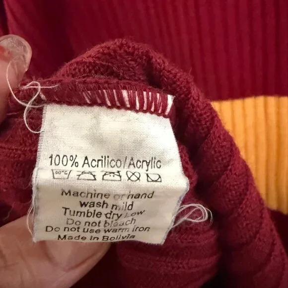 Harry Potter Gryffindor Sweater Red & Gold Striped Large - Picture 5 of 5